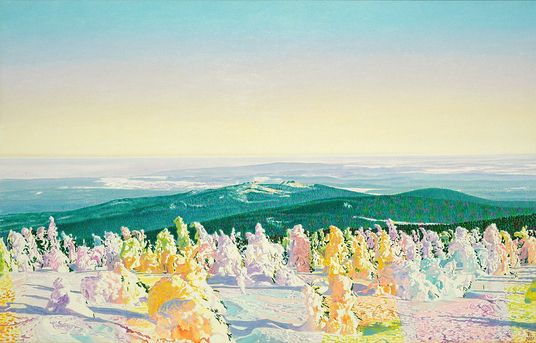 Fred Hahn: Brockenwinterheidenweite2Oil auf Baumwolle, 2007, 80 x 125 cm