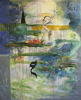 ragnhild lunden: Water Lily120x180cm acrylic on linen