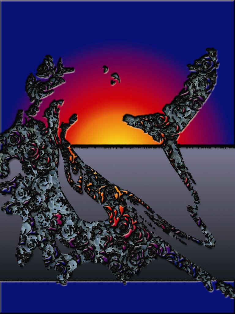 Wulf-Peter_Eberhard_ Fr?hlich_/_PALME: Sonnensegeldigital Art aus 2006 - Kunstdruck auf Canvas mit Hintergrundbeleuchtung