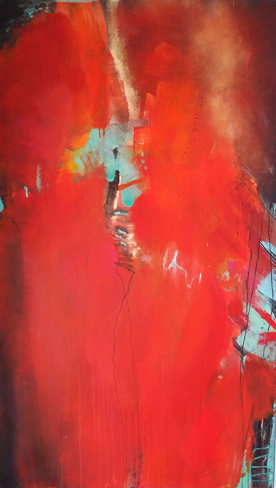 Heike Wiegand-Baumeister: DER_GROSSE_KARDINAL - Acryl auf Leinwand, 155 x 90 cm