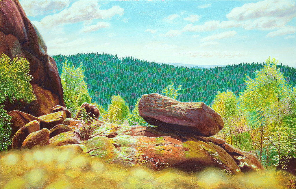 Fred Hahn: FeigenbaumklippeOil auf Baumwolle, 2010, 80 x 125 cm