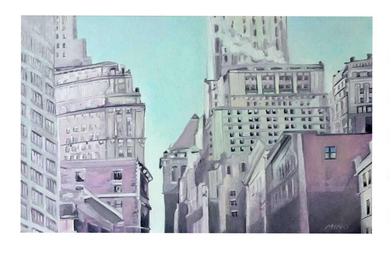 MINO_Stefan Baechler: New York Wall streetOil auf Canvas  50 x 40 cm