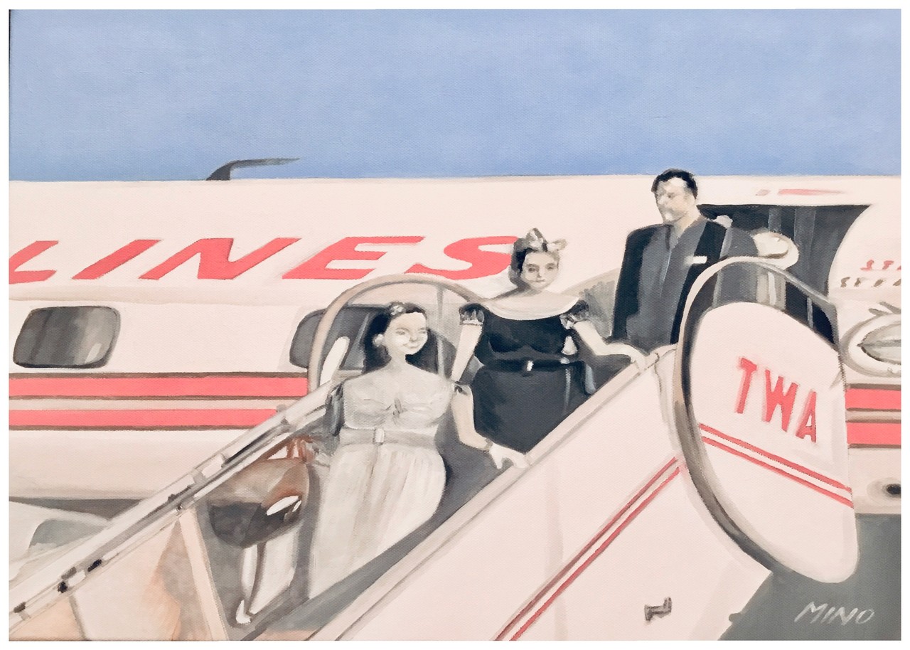 MINO_Stefan Baechler: Airline 50er JahreTrans World Airlines: Oil auf Canvas 50 x 40 cm