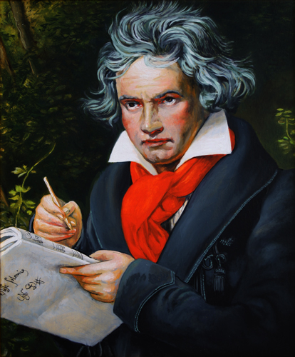 Meister Jahre: Beethoven Portraitkopie nach Joseph StielerKunstkopie mit lfarben auf Leinwand